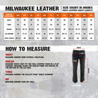 Milwaukee Leather LKM5717 Men's Flat Black Premium Leather Motorcycle Rider Biker Chaps w/ Jean Pockets
