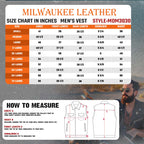 Milwaukee Leather MDM3030 Men’s Black Waxy Coated Denim Club Style Motorcycle Rider Vest w/ Shirt Collar