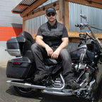 Milwaukee Leather MDM3030 Men’s Black Waxy Coated Denim Club Style Motorcycle Rider Vest w/ Shirt Collar