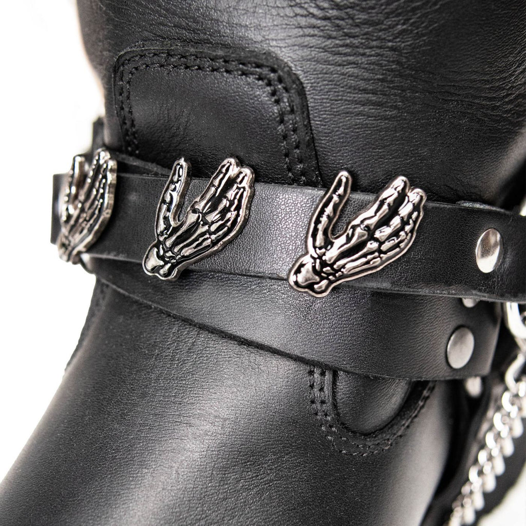 Milwaukee Leather Silver Skeleton Hand Emblem Boot Chain with Adjustable Strap - MLA3006