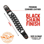 Milwaukee Leather MLA6095 Black 4 Inch 4-PCS Vest Extender Set - Double Chrome Chains w/ Genuine Leather