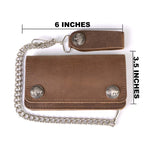Milwaukee Leather Men's Genuine Leather Bi-Fold Biker Wallets w/ Anti-Theft Stainless Steel Chain