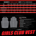 Milwaukee Motorcycle Clothing Co. Women's Girls-Club Black Leather Scooter Style Vest w/ Mandarin Collar MMC40005