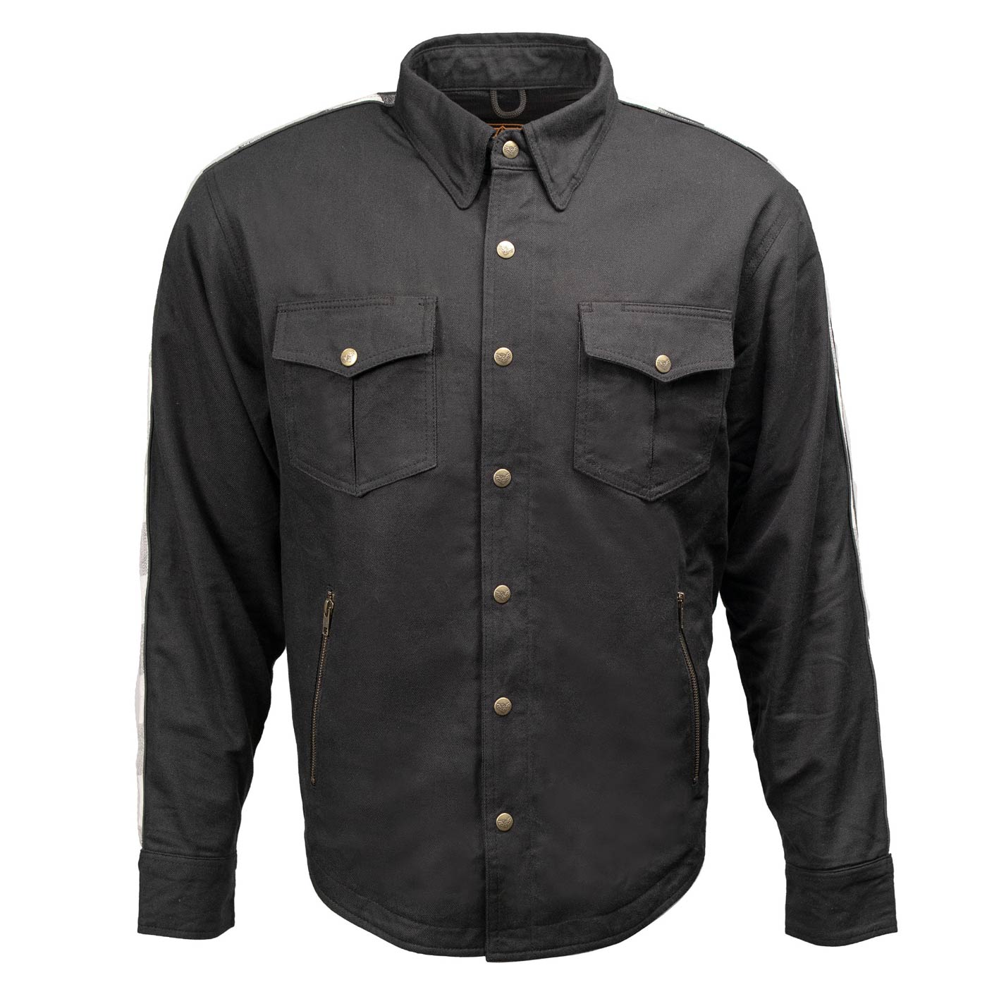 Milwaukee Leather Men’s Splitline Tundra 2-Tone CE Armored Protective Flannel - Kevlar® Reinforced - MPM1673