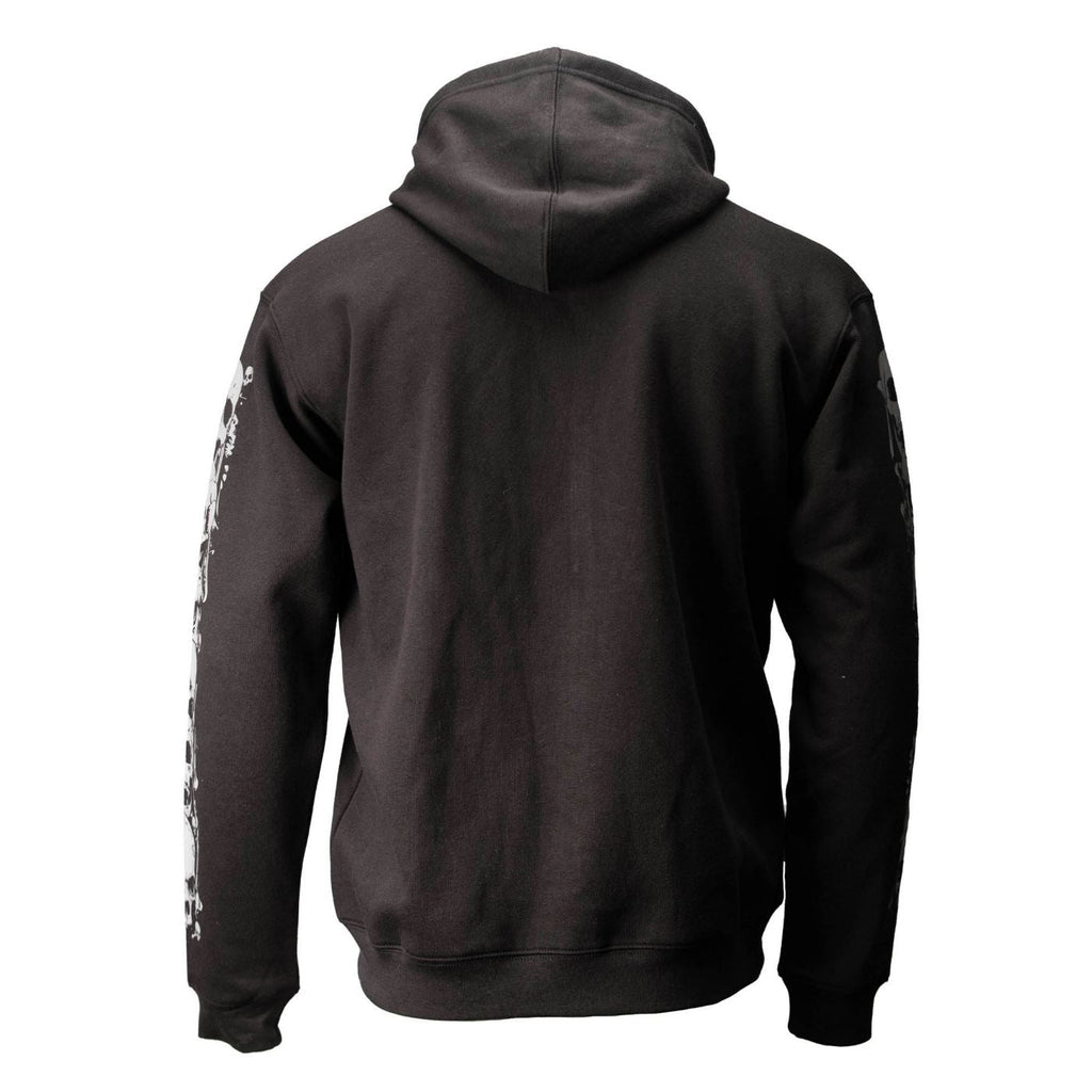 MMCC Men’s Bare Bones Hoodie - Reflective Skull Graphics Front & Back, Full Zip, 100 % Cotton - MPM1680
