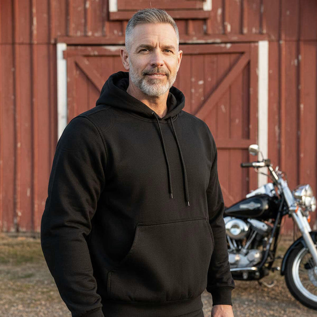 Milwaukee Leather Men's Streetguard Riding Hoodie - Aramid Reinforced with CE Shoulder and Elbow Armor