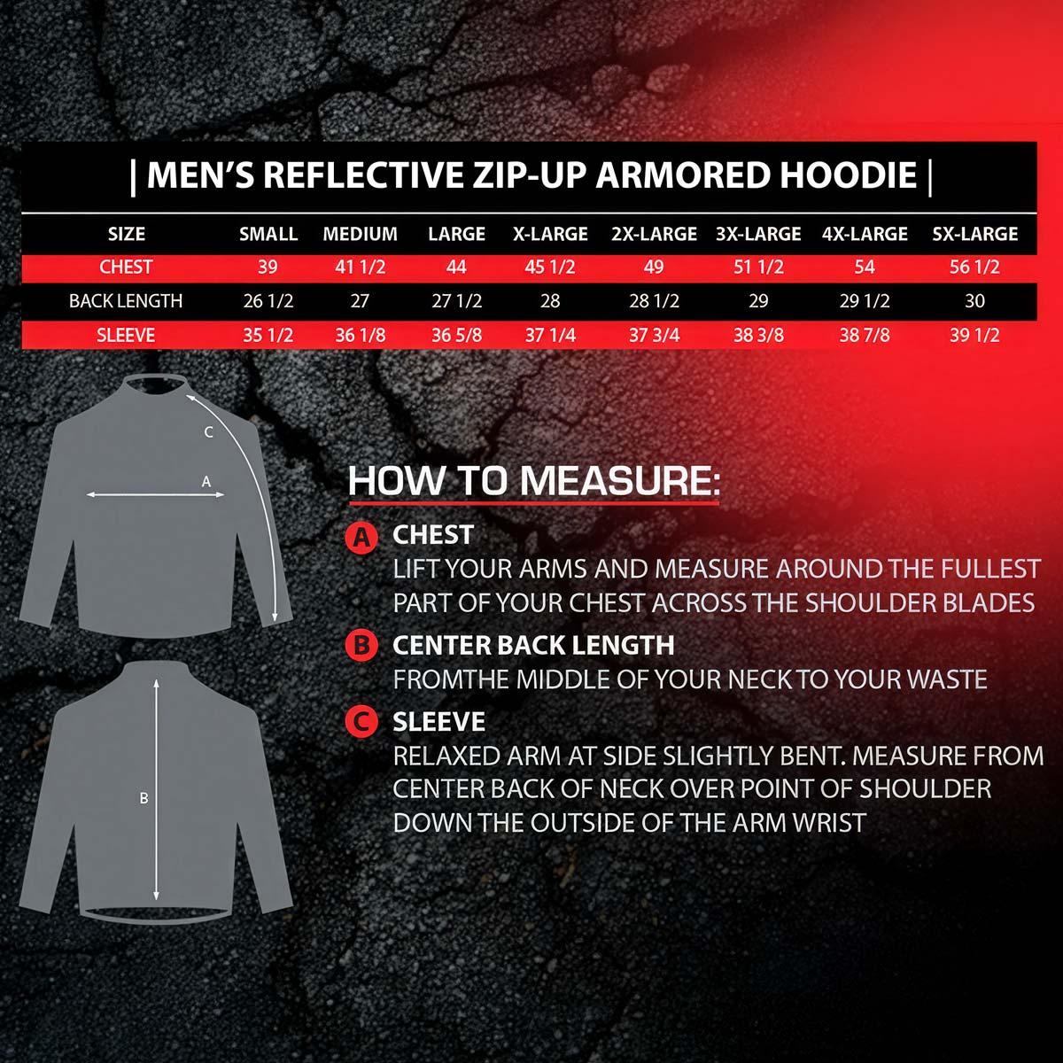 Milwaukee Leather Men's Bare Bones Black Reflective CE Armored Riding Hoodie, Shoulder and Elbow Armor - MPM1798