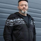 Milwaukee Leather Men's Bare Bones Black Reflective CE Armored Riding Hoodie, Shoulder and Elbow Armor - MPM1798