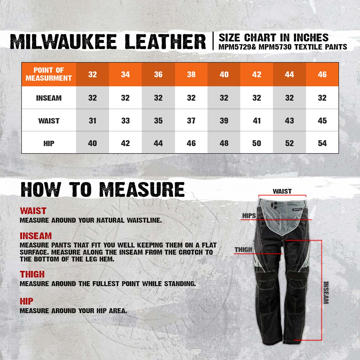 Milwaukee Leather MPM5730 Men's Black and Grey Tri-Tex Fabric