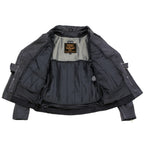 Milwaukee Leather LKL27001 Women's Classic Braided Premium Black Leather Fitted Motorycle Riders Biker Jacket