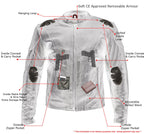 Milwaukee Leather LKM17003  Men's Premium Black Leather Motorcycle Riders Jacket with CE Armor Protecion