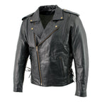Milwaukee Leather LKM17004 Men's Classic Premium Black Vented Motorcycle Leather Biker Riders Jacket