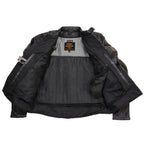 Milwaukee Leather LKM17007 Men's Premium Black Leather Motorcycle Bikers Rider Jacket w/ CE Armor