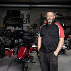 Milwaukee Motorcycle Clothing Co. Men’s Blk/Red Mechanic Work Shirt – w / Reflective Strip, Rider‑Built MDM11606
