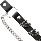 Milwaukee Leather Silver Skeleton Hand Emblem Boot Chain with Adjustable Strap - MLA3006