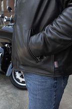 Milwaukee Leather USA MADE MLJKM5006 Men's Black Rumble Premium Leather Motorcycle Jacket