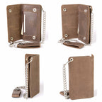 Milwaukee Leather Men's Genuine Leather Bi-Fold Biker Wallets w/ Anti-Theft Stainless Steel Chain