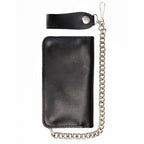 Milwaukee Leather MLW7894 Men's 7" Leather Bi-Fold Biker Wallet w/ Multiple Storage and Swivel Trigger Clip Anti-Theft Stainless Steel Chain