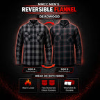 MMCC Men's Deadwood Reversible Flannel Shirt - 100% Cotton Snap Front Plaid w/ Chest and Hand Pockets - MNG11805