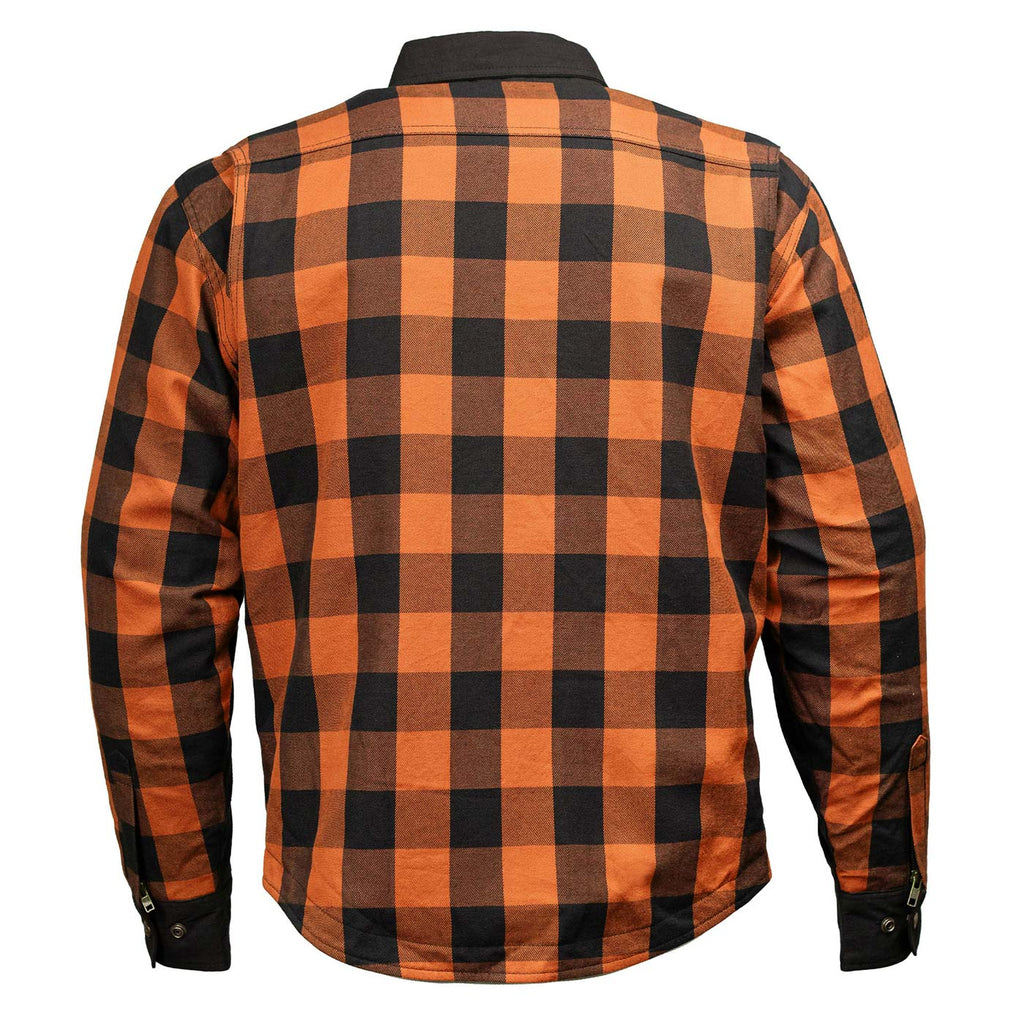 Milwaukee Leather Men’s Splitline Molten 2-Tone CE Armored Protective Flannel - Kevlar® Reinforced - MPM1672