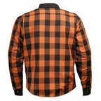 Milwaukee Leather Men’s Splitline Molten 2-Tone CE Armored Protective Flannel - Kevlar® Reinforced - MPM1672