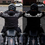 MMCC Men’s Bare Bones Hoodie - Reflective Skull Graphics Front & Back, Full Zip, 100 % Cotton - MPM1681