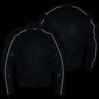 Milwaukee Leather Men's Troubled Black Textile Motorcycle Jacket w/ CE Armor - MPM17029
