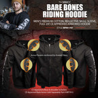 Milwaukee Leather Men's Bare Bones Black Reflective CE Armored Riding Hoodie, Shoulder and Elbow Armor - MPM1797