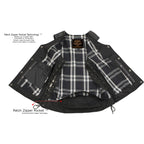 Milwaukee Leather LKL4710 Women's Black Premium Leather Motorcycle Biker Rider Vest w/ Snap Button Closure