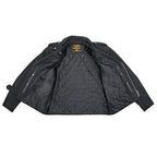 Milwaukee Leather LKM1702 Men's Vintage Flat Black Motorcycle Biker Leather Jacket w/ CE Armor Protection