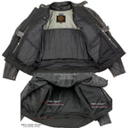 Milwaukee Leather LKM7005 Men's Premium Black Leather Racer Style Motorcycle Jacket with CE Armor