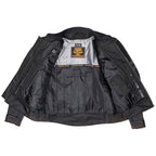 Milwaukee Leather Men's Matte Black Street CE Armored Motorcycle Vented Jacket - Reflective - LKM17012