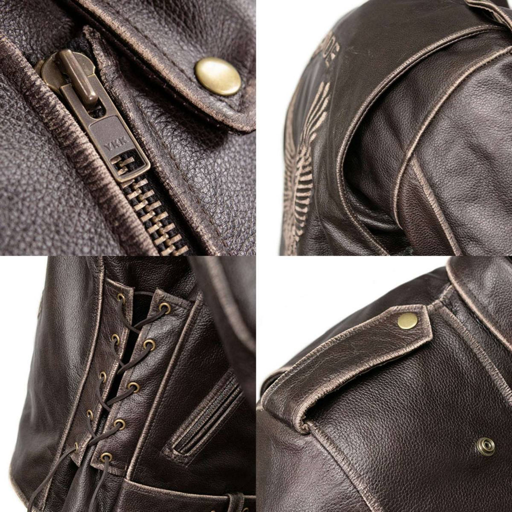 Milwaukee Leather Men's Live to Ride Classic Premium Leather CE Armored Motorcycle Jacket - Side Lace - LKM1707