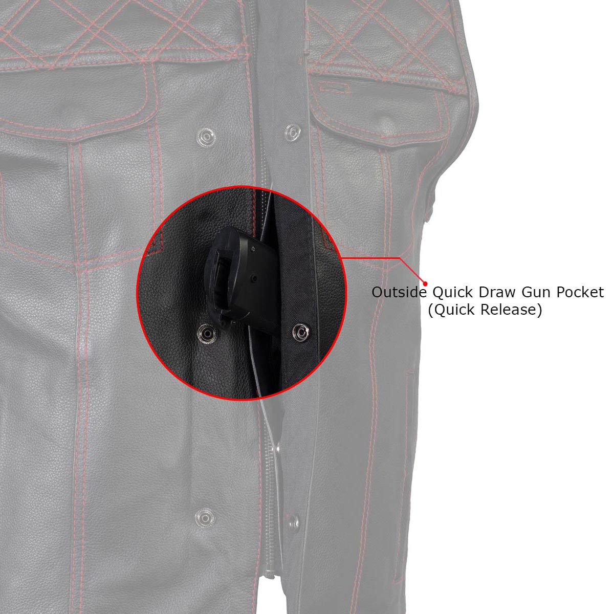 Milwaukee Leather LKM3782 Men's Classic Black Premium Leather Motorcycle Vest with USA Flag Liner