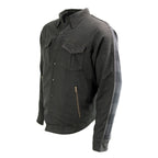 Milwaukee Leather Men’s Splitline Phantom 2-Tone CE Armored Protective Flannel - Kevlar® Reinforced - MPM1670