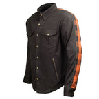 Milwaukee Leather Men’s Splitline Molten 2-Tone CE Armored Protective Flannel - Kevlar® Reinforced - MPM1672