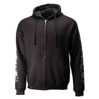 MMCC Men’s Bare Bones Hoodie - Reflective Skull Graphics Front & Back, Full Zip, 100 % Cotton - MPM1680
