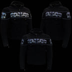 Milwaukee Leather Men's Vengeance Black Armored Textile Motorcycle Jacket with Skull Embroidery - MPM17019