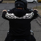 Milwaukee Leather Men's Bare Bones Black Reflective CE Armored Riding Hoodie, Shoulder and Elbow Armor - MPM1798