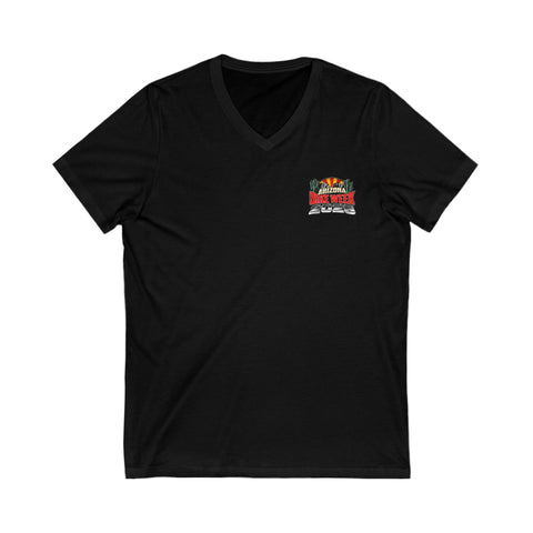 2025 Arizona Bike Week Official Logo Ladies Black V Neck T-shirt GMX