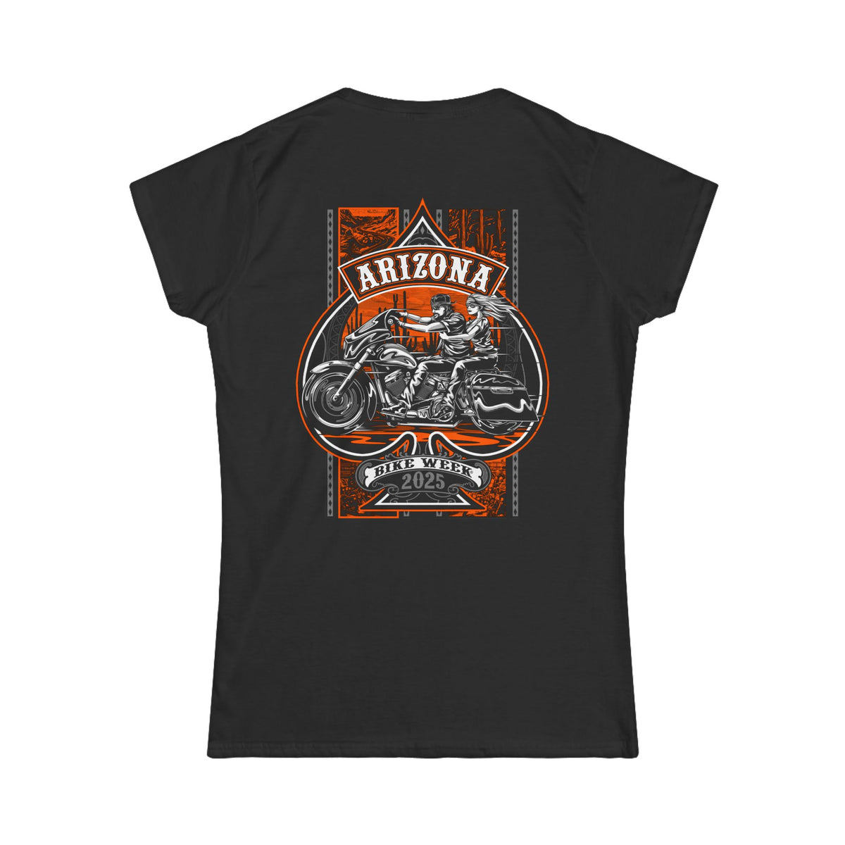 2025 Arizona Bike Week Couple Riders Ladies Black T-shirt GMX