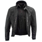 Milwaukee Leather Men's Flight 1300D Nylon Motorcycle Jacket with CE Armor and Removable Hoodie - MPM17017