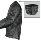 Milwaukee Leather LKM17003  Men's Premium Black Leather Motorcycle Riders Jacket with CE Armor Protecion