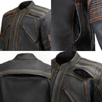 Milwaukee Leather Men's Matte Black Street CE Armored Motorcycle Vented Jacket - Reflective - LKM17012
