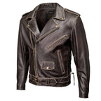 Milwaukee Leather Men's Live to Ride Classic Retro Brown Premium Leather CE Armored Motorcycle Jacket - Side Lace - LKM1707