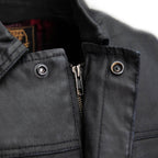 Milwaukee Leather MDM3030 Men’s Black Waxy Coated Denim Club Style Motorcycle Rider Vest w/ Shirt Collar