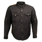 Milwaukee Leather Men’s Splitline Molten 2-Tone CE Armored Protective Flannel - Kevlar® Reinforced - MPM1672