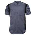 Milwaukee Motorcycle Clothing Co. Men’s Blk/Grey Mechanic Work Shirt – w / Reflective Strip, Rider‑Built MDM11612