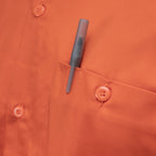 Milwaukee Leather MDM11686 Men’s OrangeButton-Up Heavy-Duty Work Shirt - Classic Mechanic Shirt w/ Pockets