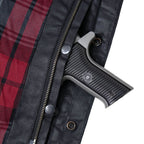 Milwaukee Leather MDM3030 Men’s Black Waxy Coated Denim Club Style Motorcycle Rider Vest w/ Shirt Collar